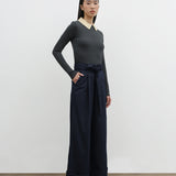 BELT PANTS IN SOFT DENIM