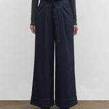 BELT PANTS IN SOFT DENIM
