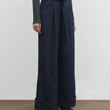 BELT PANTS IN SOFT DENIM