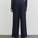 BELT PANTS IN SOFT DENIM