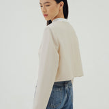 BELA LIGHT BEIGE CROP BLAZER