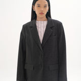 UPCYCLED DUAL OVERSIZED BLAZER IN BLACK