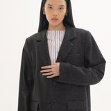 UPCYCLED DUAL OVERSIZED BLAZER IN BLACK