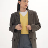 UPCYCLED DUAL OVERSIZED BLAZER IN BROWN