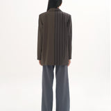 UPCYCLED DUAL OVERSIZED BLAZER IN BROWN