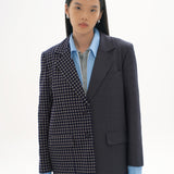 UPCYCLED DUAL OVERSIZED BLAZER IN NAVY
