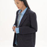 UPCYCLED DUAL OVERSIZED BLAZER IN NAVY