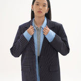 UPCYCLED DUAL OVERSIZED BLAZER IN NAVY