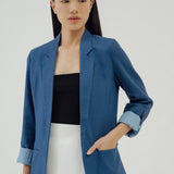 BLU LINEN BLAZER