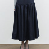 FLARE SKIRT IN SOFT DENIM