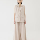 🌳 LINEN OVERSIZED VEST IN BEIGE