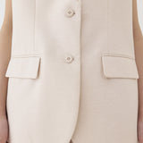 🌳 LINEN OVERSIZED VEST IN BEIGE