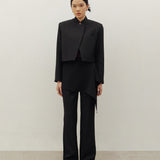 MANDARIN CROP BLAZER IN BLACK