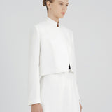 MANDARIN CROP BLAZER IN WHITE