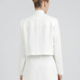 MANDARIN CROP BLAZER IN WHITE