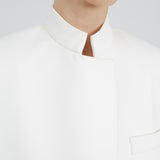 MANDARIN CROP BLAZER IN WHITE