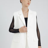 POCKET OVERSIZED VEST IN WHITE