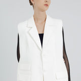 POCKET OVERSIZED VEST IN WHITE
