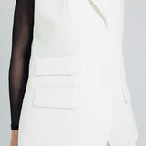 POCKET OVERSIZED VEST IN WHITE