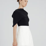 SEMI-PLEATED SKORT IN WHITE