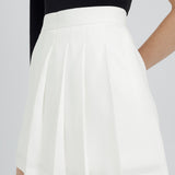 SEMI-PLEATED SKORT IN WHITE