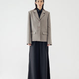 SIDIK JARI – BACK BOW OVERSIZED BLAZER IN KHAKI