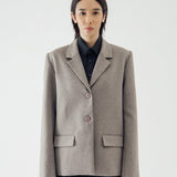SIDIK JARI – BACK BOW OVERSIZED BLAZER IN KHAKI