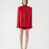 SIDIK JARI – BACK BOW OVERSIZED BLAZER IN RED
