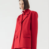 SIDIK JARI – BACK BOW OVERSIZED BLAZER IN RED