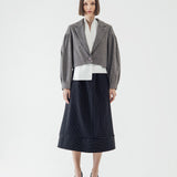 SIDIK JARI – BISHOP SLEEVE BLAZER IN GREY