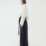 SIDIK JARI – SLIT CROP BLAZER IN WHITE