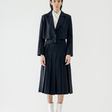 SIDIK JARI – TIED CROP BLAZER IN NAVY