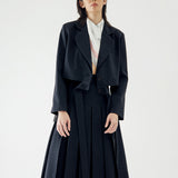 SIDIK JARI – TIED CROP BLAZER IN NAVY