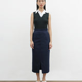 SLIT SKIRT IN SOFT DENIM