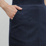 SLIT SKIRT IN SOFT DENIM