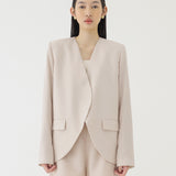 🌳 LINEN RIBBON OVERSIZED BLAZER IN BEIGE