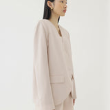 🌳 LINEN RIBBON OVERSIZED BLAZER IN BEIGE