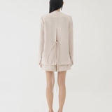 🌳 LINEN RIBBON OVERSIZED BLAZER IN BEIGE