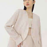 🌳 LINEN RIBBON OVERSIZED BLAZER IN BEIGE