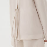 🌳 LINEN RIBBON OVERSIZED BLAZER IN BEIGE