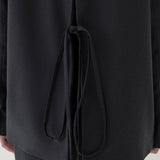 🌳 LINEN RIBBON OVERSIZED BLAZER IN BLACK