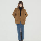 BIEL BROWN OVERSIZED BLAZER