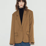 BIEL BROWN OVERSIZED BLAZER