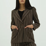 GRETA BROWN STRIPE BLAZER