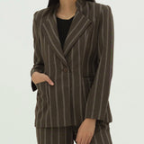 GRETA BROWN STRIPE BLAZER