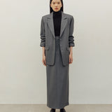 YOON RUCHED SLEEVE BLAZER IN GREY