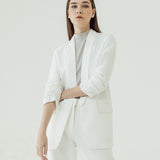 KIEV CREASED WHITE BLAZER