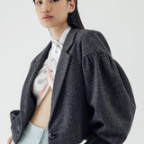 SIDIK JARI – BISHOP SLEEVE BLAZER IN DARK GREY
