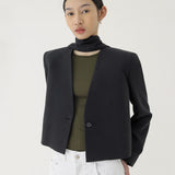 🌳 LINEN SCARF BLAZER IN BLACK