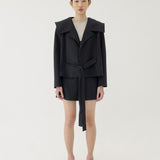 🌳 LINEN SAILOR COAT IN BLACK